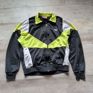 Vintage 90s Nike Track Jacket Gray Tag - Neon Yellow Airmax Size M Full Zip